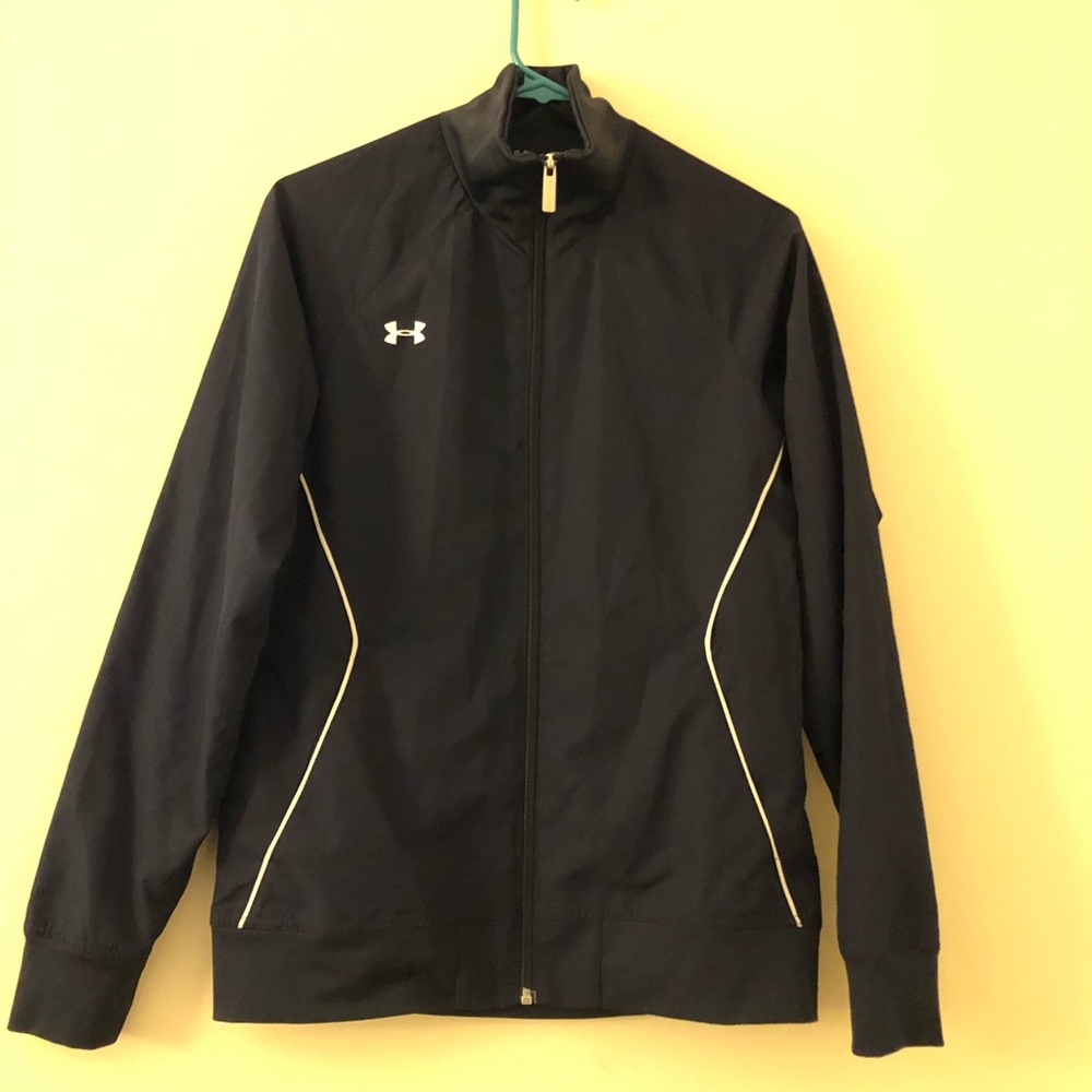 Under armour navy white track jacket zip up